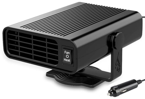 LIAVOP Stufetta Portatile per Auto 12V – Termoventilatore 2-in-1 Riscaldamento/Raffreddamento, Stufetta 12V per Auto 200W, Riscaldamento Rapido 5s, 360° Rotante per Sbrinamento Parabrezza
