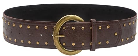 GNOLONG Women's Studded Belts Western Cowgirl Belts Punk Rock Style for Jeans, Dresses