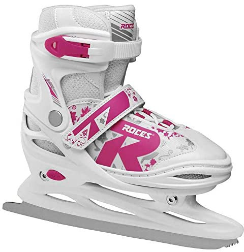 Roces Kinder Jokey Ice 2.0 Verstellbarer Schlittschuh, White/Fuchsia, 34-37