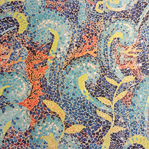 Teppich Meterware Teppichläufer Digitaldruck 3 mm Breite 65 Farbe & Größe wählbar Mosaik Blau 65 x 200 cm Eckig abwischbar Bodenmatte Läufer Universalbodenbelag Bodenbelag Badvorleger