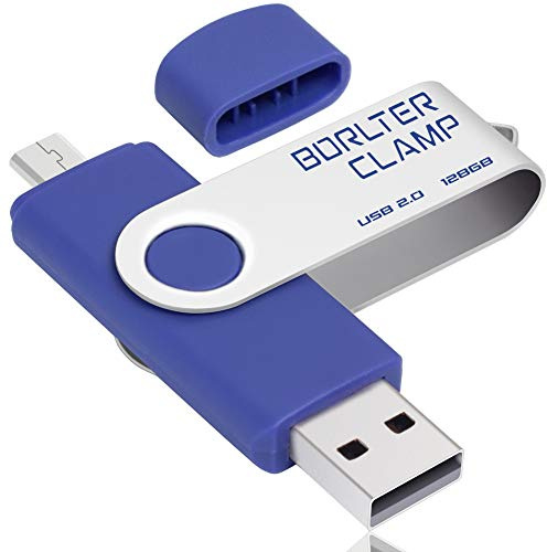 128GB Memoria USB de Doble Puerto, Unidad Flash USB de Puerto Micro USB, OTG Memory Stick Pendrive para Smartphones, Tabletas y Computadoras (Azul)