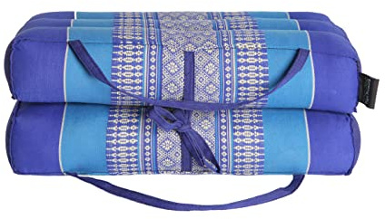 ANADEO YogaProducts Plegable - Cojín de Yoga y Meditación Zafu Plegable Desplegable - Modular - Kapok 100% Natural y Reciclable - Firme y Robusto - Comodidad y Estabilidad - Azul Océano X1