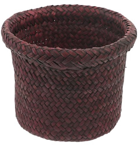 Cabilock Pflanzkorb Rattan Hyazinthe Liefert Gewebte X-Behälter Vintage Rattan Picknick Stilvoll Zoll Schreibwaren Blattkörbe Kleideraufbewahrungskorb Outdoor-Handeinlagen Rattan Übertopf