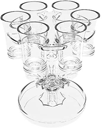 Abonda 6 Vasos chupito | 6 Vasos chupito y Juego Vasos chupito | Soporte Licor para KTV, Bar, hogar, Picnic y Fiesta Festival