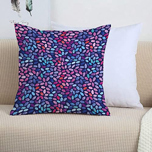 2er-Set Dekorativ Kissenbezug 45x45 cm,Grunge, Lebendige Aquarellflecken Ovale Formen Pinseleffek,Polyester Kissenbezüge Dekokissen Kissenhülle Set Kissen Fall für Sofa Auto Schlafzimmer Zuhause Dekor