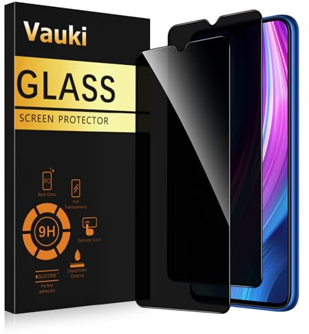 Vauki Protector Pantalla Privacidad para Xiaomi Redmi Note 8 Pro/Redmi 9 2 Piezas,Cristal Templado Anti Espía,Anti-Espía Vidrio Película,9H Dureza,Anti-Arañazo,Sin Burbujas,Privacy Screen Protector