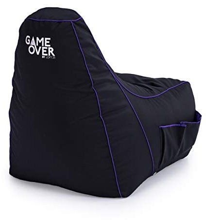 Game Over 8Bit Sitzsack Kinder Mini Videospiel Bean Bag | Indoor Wasserbeständig | Seitentaschen für Controller | Headset-Halter | Ergonomisches Design (Drachenhaut)