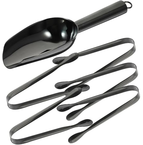 CIYODO Edelstahl Eisschaufel Und Eiswürfelzange Set 7X2 Zoll Multifunktionale Küchen Eisportionierer Für Bar Haushalt Zum Schöpfen Von Eis Mehl Und Getreide