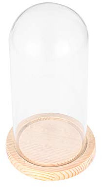 AOKWAWALIY Blumenkuppel, Glocke, Glas, Kuchen-Display, Kuppel, Anstecknadel, Display, schwarzer Behälter, transparenter Behälter, Esszimmer, Dekoration für Tisch, Glas, Dessertkuppel, Glasglocke,