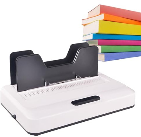 Elektrische Heißschmelz-Bindemaschine | Sofortige Erwärmung | Thermo-Bindemaschine – Kühlregal mit integriertem Lüfter/3-Gang-Heizzeit, Dokumenten-Heißbindegerät mit 5 Stück Schmelzkleber (A4)