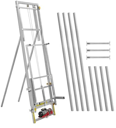 MSW Dachdecker-Aufzug 10 m bis 200 kg 1500 W 12 m/min 150 x 70 cm auch für Flachdach kabelgebundene Fernbedienung (5 m) Bauaufzug Leiterlift Leiteraufzug Dachaufzug