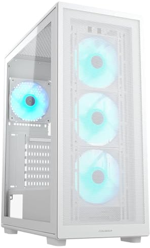 COUGAR Gaming | PC Gaming BOITIER | MX220RVBWHITE - mellanliggande ATX-hölje - 4 förinstallerade 120 mm ARGB-fläktar - maximal kylkapacitet - stöd för USB 3.2 Gen 2 typ C