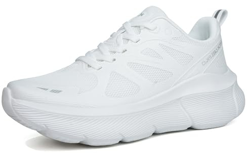 Hawkwell Cloud Zero Active Walking e Tennis Scarpe da Donna Imbottite Traspirante Sport Palestra Allenamento Jogging Sneakers Sportive Antiscivolo per uso medico, bianco, 41 EU