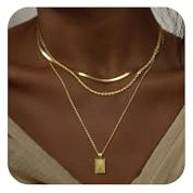 VIROMY Halskette Gold Damen Kette 14K Gold Plattiert Stapelbar Layered Anhänger Halskette Trendy Schmuck Set Geschenke