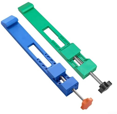 Volakebeing Set di guide per sega circolare regolabile, confezione da 2 pezzi con base in plastica ABS per fresa per rimozione della polvere, maschera di posizionamento per fresatura con fibbia