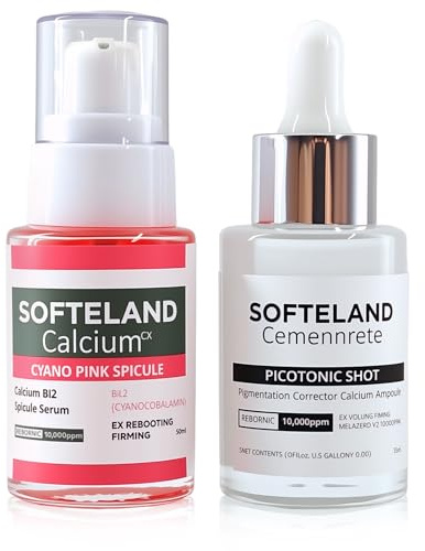 Cyano Pink Spicule Serum & Ampoule Duo, Anti Wrinkle Serum Korean Skin Care, Brightening & Hydrating Facial Serum, Shrinks Pores & Fades Blemish Marks & Boosts Collagen for Smooth, Contain Niacinamide