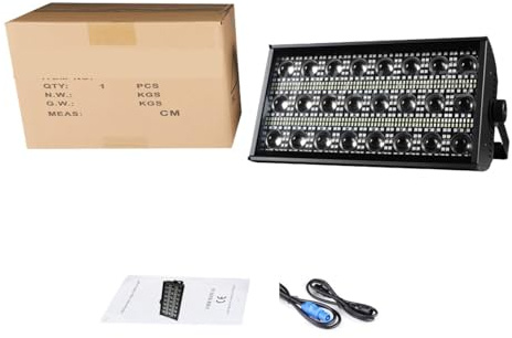 Luce stroboscopica a LED Beam&Strobe RGBW 4 in 1 da 300 W, 48 partizioni, 24 pezzi, 8000 K, DMX, super luminosa, for DJ, bar, effetti di illuminazione da palco