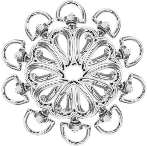 MAGICLULU 10 Piezas Mosquetón de Bloqueo en Forma de Corazón Pequeño, Hebilla de Resorte de Metal Plateado para Manualidades, Accesorios para Llaveros, Mochilas y Bolsos, Gancho Duradero
