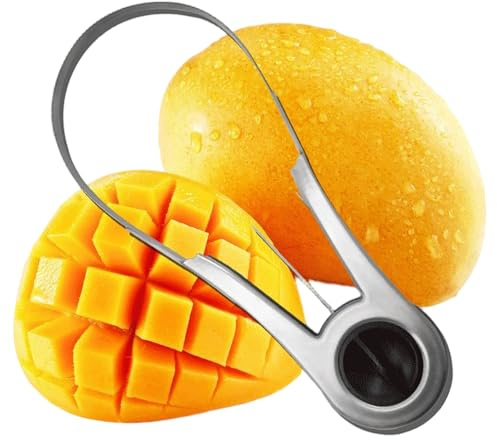 Taglia Mango,Tagliafrutta Antiscivolo Ergonomico Inossidabile,Strumento Affettatrice per Mango e Snocciolatore - Per la Preparazione di Insalate con Frutto del Drago, Anguria, Pitaya e Verdure