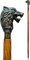 Antik Vintage Gehstock aus Holz, handgefertigt geschnitzt Wolf Native American Design 00027