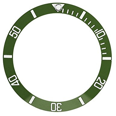 Guarda le parti di ricambio, l'anello di inserto della lunetta con anello in materiale plastico per orologio da polso(Green)