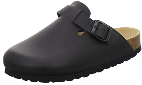 AFS-Schuhe 2900 Clogs Damen Bequeme Hausschuhe aus Leder Made in Germany (37 EU, schwarz)