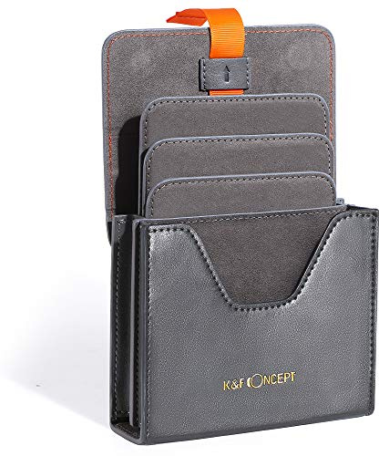 K&F Concept Lens Filter Case 4 Pocket, Leather Carrying Filters Bag Pouch for Square ND CPL etc Filters up to 100x100mm, Designed NANO-X Series Square Bracket 100mm