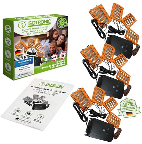 ISOTRONIC 3in1 Marderabwehr Blitz Marder-Frei für Auto 12V Marderschock Marderscheuche Marderfrei Marderschutz mit Hochspannung, LED-Blitzlicht, Hochfrequenztöne, wasserdicht (3)