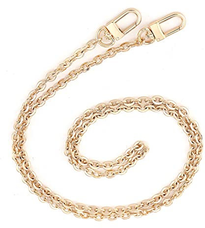 Senral Kette Trageriemen Schulterriemen Metall Ersatz Tragegurt Schultergurt für Damen Tasche Handtaschen Umhängeriemen Tasche u-Gold chain100cm / 39 inches