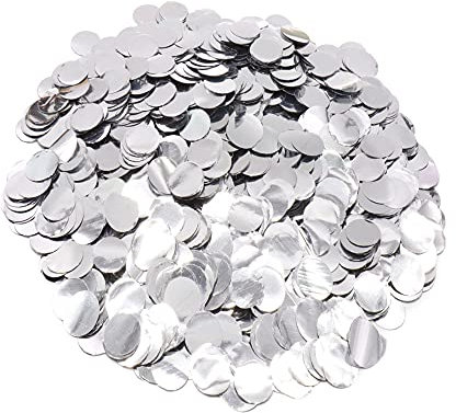 CYIOU Coriandoli Matrimonio Coriandoli 15 MM spara coriandoli per Matrimoni Compleanni Laurea Cerimonie Decorazioni per Feste(D'argento)