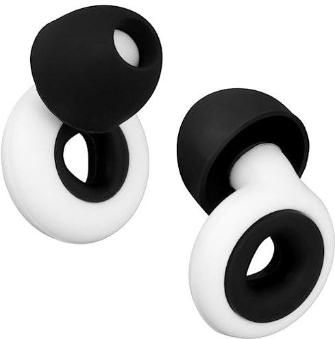Ear Escape Ear Plugs for Sleep, high Fidelity Noise Cancelling Hearing Protection, 32dB earplugs Travel essentails, Health & Safety Work, Concentration and Commuting (Black White)