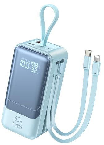 Power Bank 65W, Universale Powerbank Ricarica Rapida Caricatore Portatile, USB C Batteria Portatile Cellulare, Compatibile con MacBook Pro Steam Deck iPhone 16 15 14 13 12 11 Pro Max Mini iPad Samsung