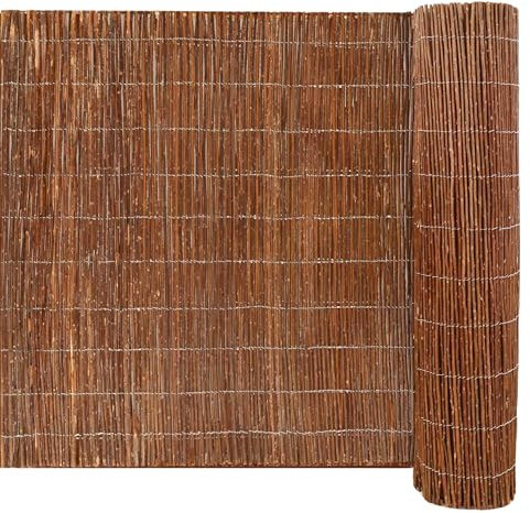 AKADIL Willow Fence Screening Roll, Privacy & Sun Protection for Garden, Balcony & Patio, Wicker Fence Panels, Eco-Friendly & Durable Outdoor Natural Willow Fencing Screening (1m x 4m)