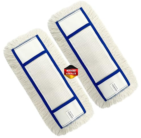 2 Stück Baumwoll Wischbezug 40 cm – Hochwertiger Mopp-Ersatz – Ideal für Holzböden, Laminat, Fliesen UVM. – Waschbar bis 95 °C