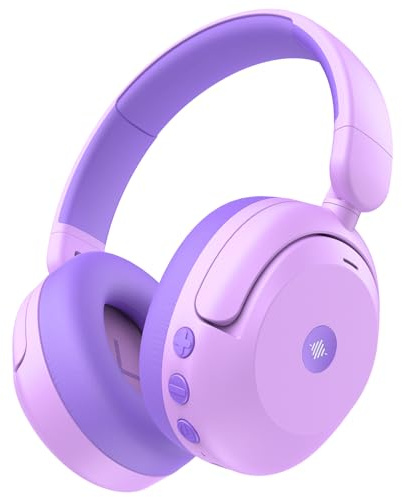 iClever BTH20 aktiva brusreducerande hörlurar för barn småbarn resor | SafeSound Tech3.1, 60H speltid, USB C AUX-kabel, prisbelönta barn bluetooth trådlösa hörlurar för pojkar/flickor/autism