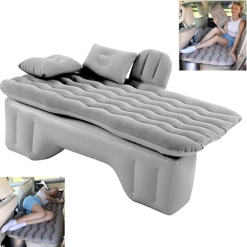 LUCKY KVW Car Air Mattress for Back Seat & Half Trunk, Thickened Inflatable Camping Bed with Two Air Pillow and Electric Car Air Pump, Multi-Scene Use and Road Trip