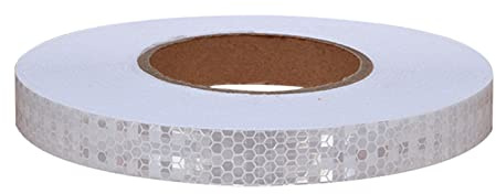 Ruban réfléchissant, ruban de signalisation, Bande réfléchissante blanche 0,8 pouce x 32, pieds for véhicules, voitures, remorques, vélos et casques