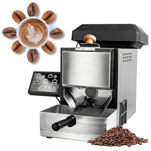 700W elektrisk kafferostare, kafferostare för hemmabruk med avtagbar kylbricka, 200g kapacitet, automatisk och manuell kontroll, digital display, rökfri design