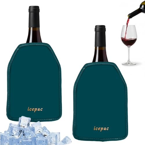 Funda enfriadora de vino, manga enfriadora de gel para botella de vino, enfriador de congelador, manga de larga duración para mantener el vino fresco y frío, para botellas de vino Prosecco Champán