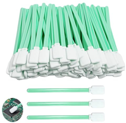 100PCS Bâtonnets de Nettoyage en Mousse sans Poussière, Tampons Nettoyage pour Imprimante à Jet d'encre Tête d'impression, Écouvillons pour Lentilles d'Appareil Photo, Écrans et Claviers