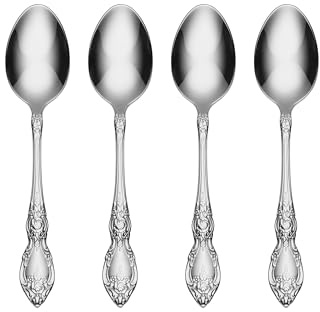 Oneida 2285004E Wordsworth Everyday Flatware Teaspoons, Set Of 4, 18/0 Stainless Steel, 5.93 L x 1.3 W