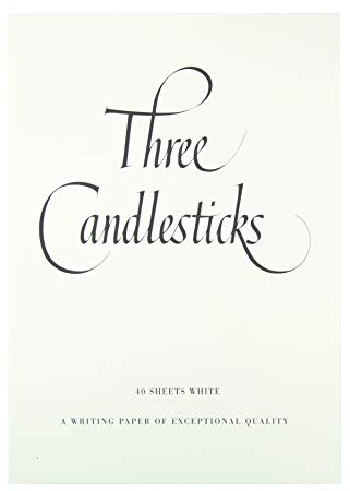 Three Candlesticks Luxury Writing Paper, 1 Pad, 40 Sheets, A4 - White