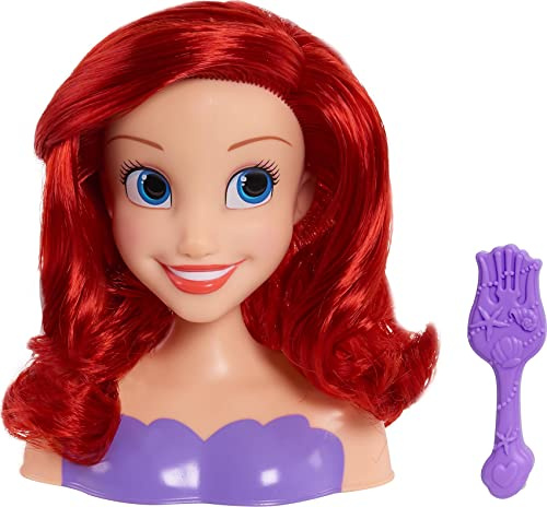 Just Play Disney Princess Ariel sminkhuvud mini 14 cm med hårborste för styling kul, från 3 år