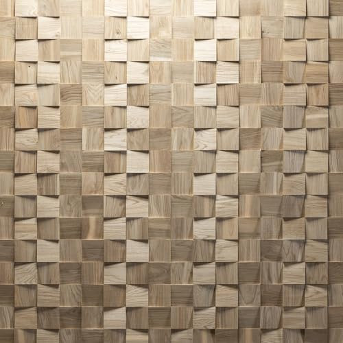 Revêtement mural, aspect 3D, panneau mural en chêne naturel, décoration murale, revêtement mural, design mural, design de Wooden Wall Design model Dominus. (1 m2)