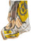 GLORIS Seidenschal Damen 90x90cm Gelb