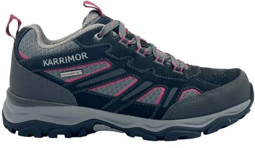 Karrimor Womens Mount Low Ladies Walking Shoes Waterproof Lace Up Hiking Black/Pink 3 (36)
