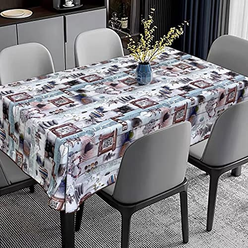 NS GREATOYAR Mantel Antimanchas Cuadrado, Mantel Impermeable, Hule Mesa, Resistente, Lavable, Impermeable, Ideal para Interiores y Exteriores, para Decoración de Mesa, Marco, Medida 120x120cm