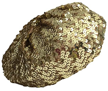 JK Home Sequin Beret Hat Sparkly Shining Beanie Cap for Women Girls