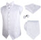Alizeal Herren Weste Krawatte Hanky Manschettenknöpfe und Fliege Set Paisley Classic 5pc, weiß-S