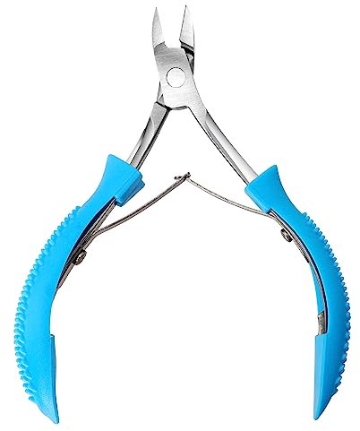 Nagelhautzange Edelstahl Nagelhautentferner Profi NagelhautSchere Extra Scharfer Nagelhaut Schere Nagelhautschneider für Fußnägel und Fingernägel, Blau